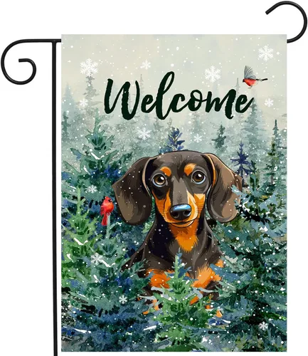 Miniatura 19 de Bandera de jardín floral Border Collie bandera de patio primavera verano bandera de patio flor perro banderas de jardín para exteriores pequeñas