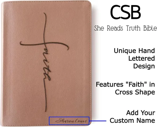 Miniatura 4 de CSB, She Reads Truth Bible, oro rosa, con letras a mano y grabado, grabado de nombre personalizado disponible, regalo personalizado para cumpleaños