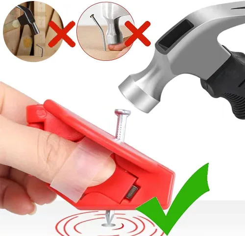 Miniatura 3 de Soporte de uñas para martillar, alicates de plástico, guía de uñas protectora de dedos, herramienta para el hogar, alicates auxiliares, artilugio