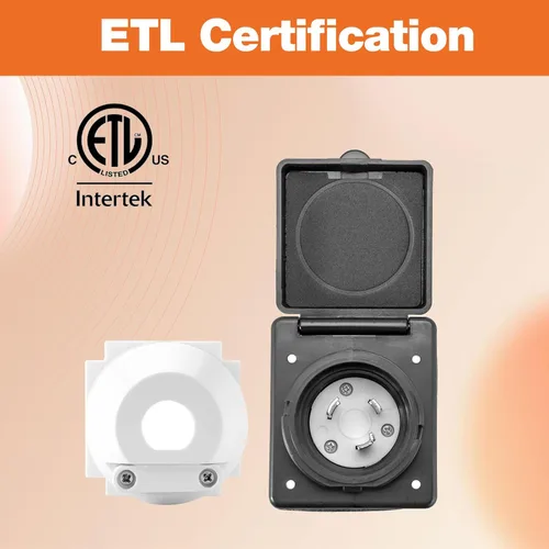 Miniatura 8 de Enchufe de alimentación Twist Lock para RV de 30 AMP, entrada de energía de 125V/120V, entrada de energía para RV con 3 pines de acero inoxidable