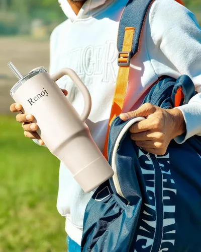 Miniatura 5 de Renoj FlexSlide White - Taza aislada 100% resistente a derrames, para café helado y bebidas calientes, se adapta al portavasos del automóvil, regalo