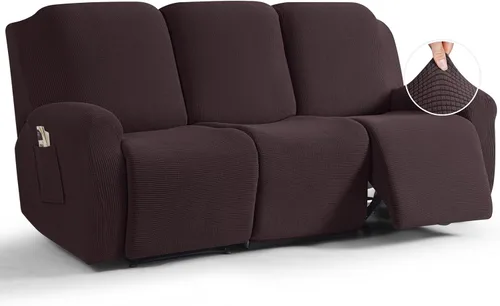 Miniatura 61 de TAOCOCO Funda reclinable de 4 piezas, funda elástica para sofá reclinable de 4 piezas, funda reclinable con 1 asiento, protector suave, fundas