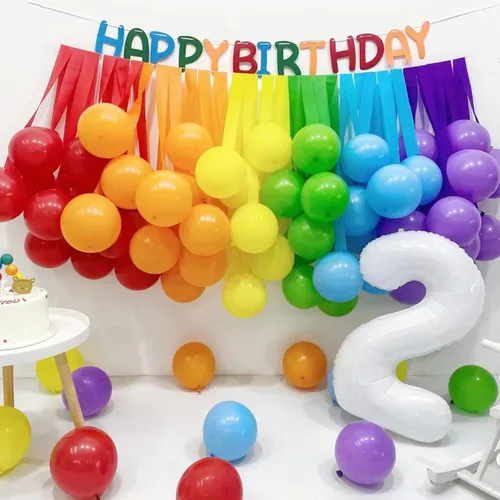 Miniatura 7 de 200 globos de 5 pulgadas, colores surtidos, pequeños globos de látex arcoíris para fiesta, cumpleaños, baby shower, aniversario, festival
