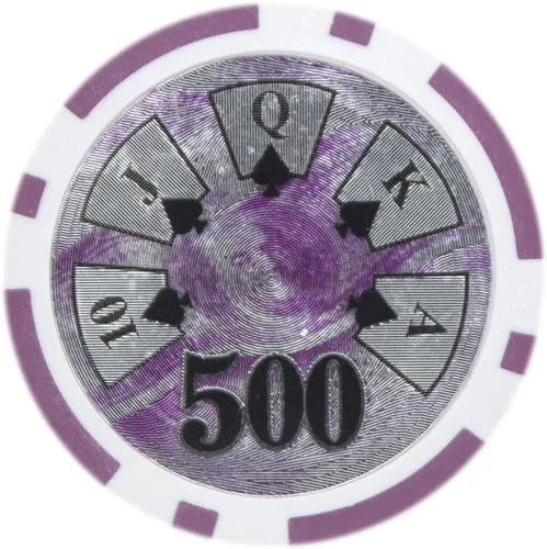 Brybelly Ben Franklin Poker Chip - Compuesto de arcilla pesada de 0.49 oz, paquete de 50 Morado ($500 Purple)