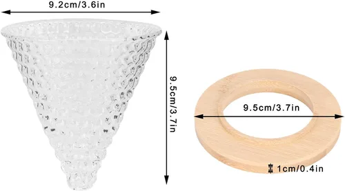 Miniatura 2 de AUNMAS Filtro de goteo de café, base de madera de vidrio grueso, apto para lavavajillas, extracción uniforme, ajuste universal para taza, jarra, Azul