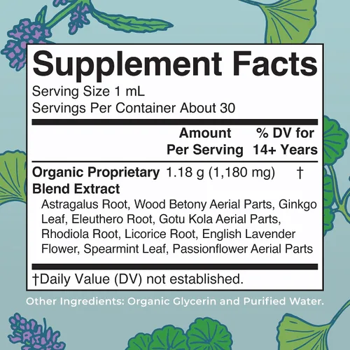 Miniatura 3 de MaryRuth Organics - Suplemento Nootrópico Cerebral Orgánico USDA para Adultos con Ginkgo Biloba y Astragalus Foco y Apoyo Adrenal Gotas