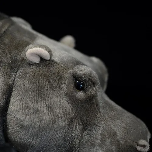 Miniatura 9 de Juguete de peluche realista de hipopótamo, animal de peluche de hipopótamo de 14 pulgadas, animales salvajes suaves, juguetes de peluche únicos