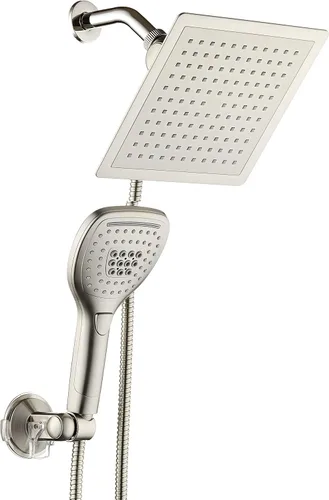 Miniatura 8 de DreamSpa - Combo de cabezal de ducha de lluvia/manual ultra-lujoso de 9 pulgadas. Conveniente botón pulsador de control de flujo para fácil