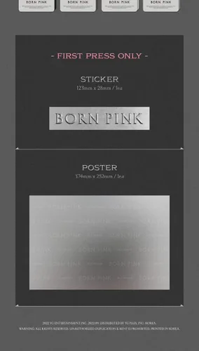 Miniatura 7 de BLACKPINK BORN PINK - 2º álbum de caja de álbum versión CD+Photobook+papel de letras de acordeón+tarjeta fotográfica grande+postal+película