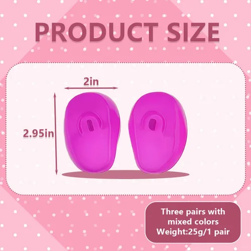 Miniatura 2 de 3 pares de orejeras de silicona suave para teñir el cabello, cubierta protectora para el oído, protección para el tratamiento del cabello