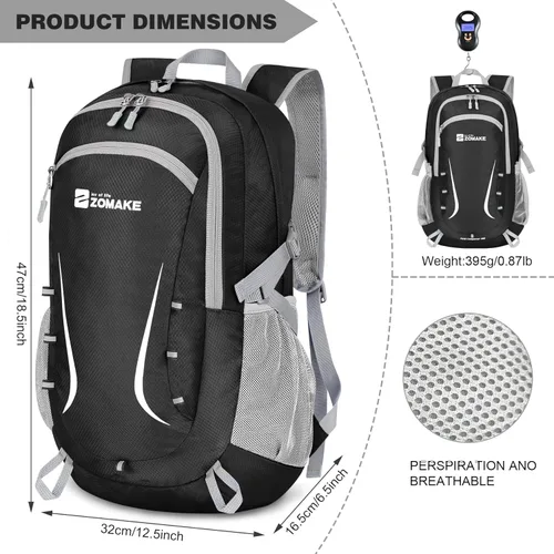 Miniatura 2 de Zomake - Mochila de senderismo plegable resistente al agua, mochila ligera de 40 litros para viajes, mochila plegable Backpacks, Collapsible