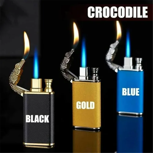 Miniatura 2 de Encendedor mágico de cocodrilo de doble llama, encendedor de doble arco recargable, encendedor de arco para exteriores, impermeable, resistente al
