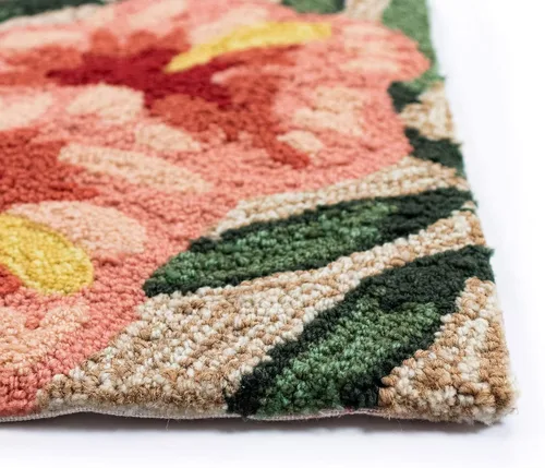 Miniatura 7 de Liora Manne Ravella - Alfombra duradera para interiores y exteriores, estabilizada a mano con rayos UV, tropical neutro, 5 pies x 7 pies 6 pulgadas