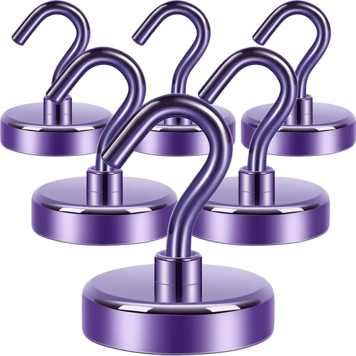 Miniatura 12 de Neosmuk Ganchos magnéticos extrafuertes con resistencia de más de 27 lbs, con imanes de tierras raras resistentes para refrigerador, crucero, Bronce