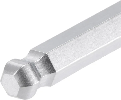 Miniatura 5 de uxcell Llave de llave hexagonal de extremo de bola de 0.394 in, herramienta de reparación CR-V de brazo largo en forma de L Tono plateado
