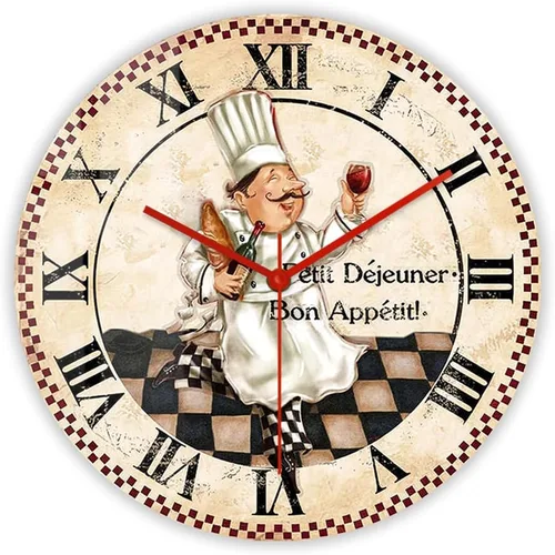 Reloj de pared de cocina de 12 pulgadas con números romanos, reloj de pared decorativo vintage, reloj de pared silencioso de cuarzo sin tictac,