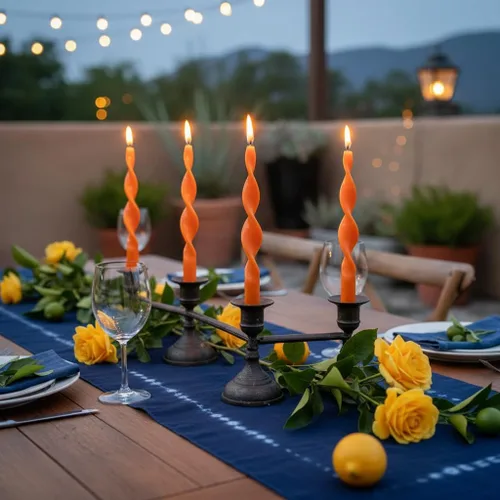 Miniatura 4 de Velas cónicas en espiral color naranja, velas torcidas de 8 pulgadas, 5 horas, sin perfume, hechas a mano, juego de 4 velas giratorias para boda