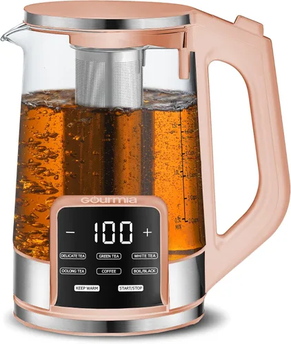 Miniatura 12 de Gourmia Hervidor eléctrico programable de vidrio – 1.7L Control de temperatura para té y café con pantalla táctil digital, 6 ajustes