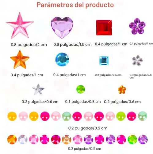 Miniatura 2 de 880 piezas de pegatinas de gemas con diamantes de imitación para manualidades - Pegatinas autoadhesivas de joyas, pegatinas de gemas acrílicas