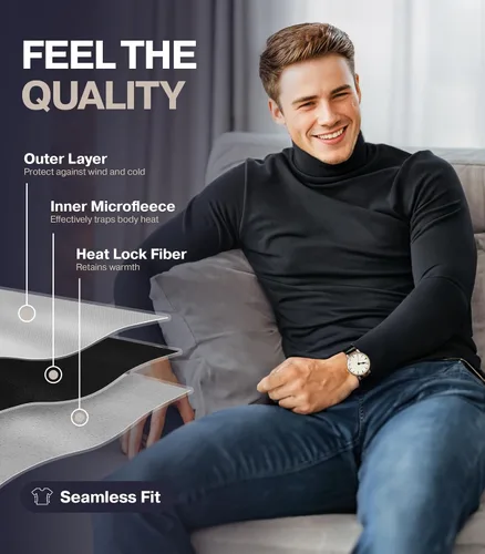 Miniatura 4 de Thermajohn Thermal Shirts for Men Long Sleeve Thermal Compression Shirts for Men Base Layer Cold Weather