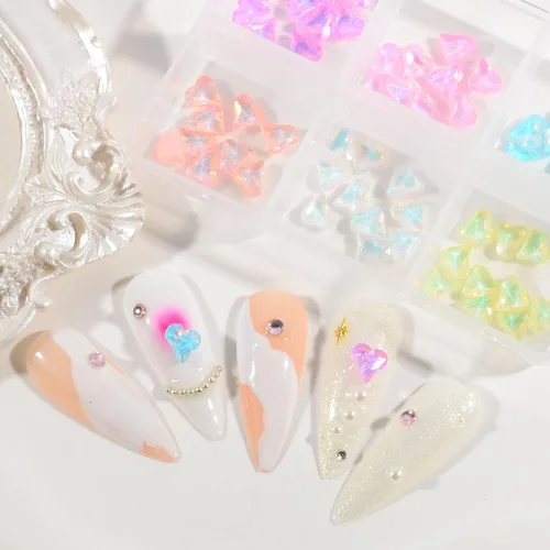 Miniatura 11 de 60 dijes de uñas de mariposa con purpurina 3D de mariposa para arte de uñas, de aleación de metal, encantos de uñas Kawaii para uñas acrílicas