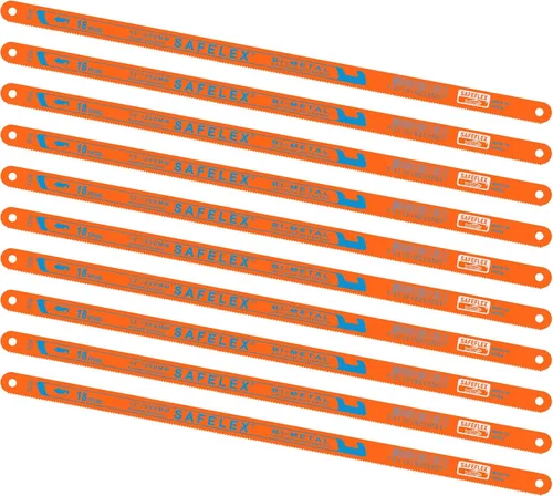20 hojas de repuesto para sierra para metales con 18 dientes y 24 dientes por pulgada (fondo naranja con letra bimetálica)