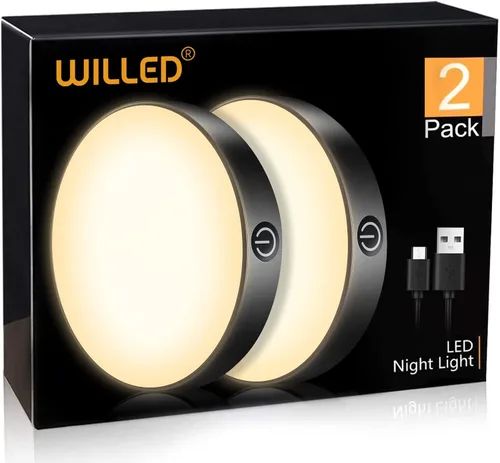 Miniatura 8 de WILLED Luz LED táctil regulable con batería incorporada de 1000mAh, luces recargables con encendido táctil para armario, portátil, adhesiva