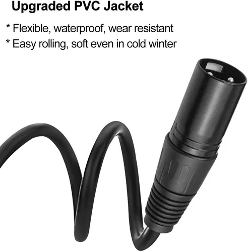Miniatura 5 de Cable DMX de 3.2 pies / 1m, 10PCS 10 cables DMX de 3 pines, cables DMX, alambres DMX, DMX512 XLR macho a hembra, cable de señal de luz de escenario