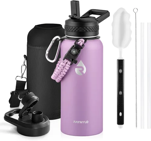 Miniatura 52 de RAYMYLO Botella de agua aislada de 24 onzas, de acero inoxidable con triple pared al vacío (fría durante 48 horas, caliente durante 24 horas), a