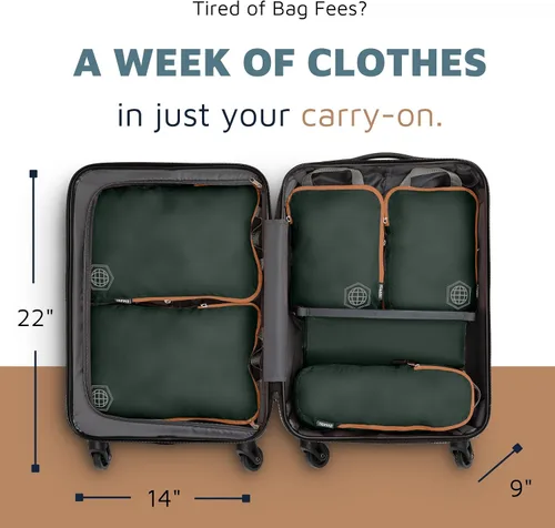 Miniatura 6 de TRIPPED Travel Gear Compression Packing Cubes for Travel - Luggage and Backpack Organizer Packaging Cubes for Clothes