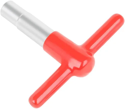 Milisten Llave cuadrada con llanta plateada Tambor Tuning Key con cubierta de silicona Percusión Hardware Tool Rojo