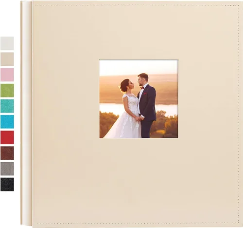 Miniatura 40 de potricher Álbum de fotos pequeño de 4 x 6 pulgadas, 200 fotos, cubierta de cuero, libro de fotos con 200 bolsillos horizontales para familia, boda