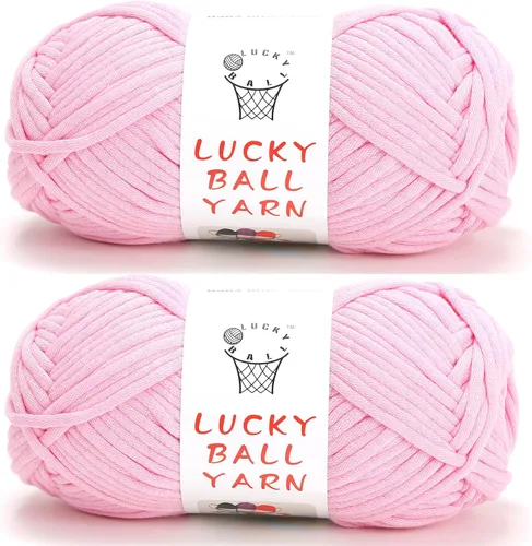 Miniatura 19 de LUCKY BALL Hilo para ganchillo, 3.53 oz/109 yardas, 70% algodón, 30% nailon, #5, hilo de tubo voluminoso para tejer, para bolsos, sombreros