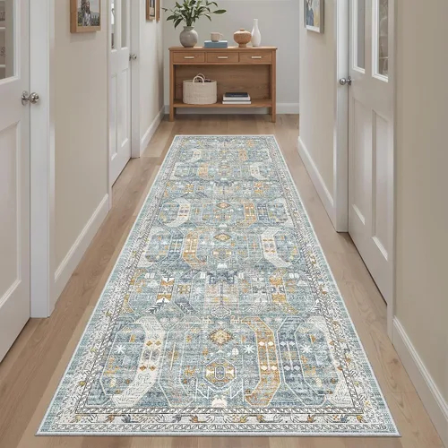Miniatura 887 de Madane Tapete lavable de 2 x 10 pies para pasillo, cocina, recibidor, clásico, suave, antideslizante para interiores, casa de campo, baño, sala