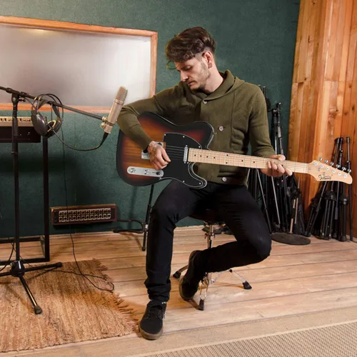 Miniatura 7 de GLARRY Guitarra eléctrica GTL de 39" para amantes de la música, diapasón de arce con pastillas SS, con paquete de accesorios y bolsa para guitarra