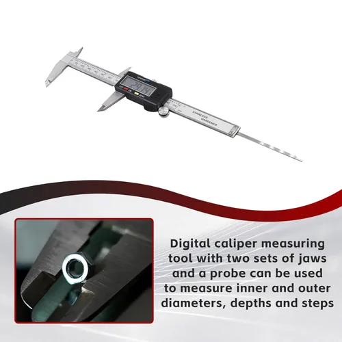 Miniatura 6 de findmall Cuerpo electrónico del acero inoxidable del calibrador de Digitaces con la pantalla LCD grande 0-6 pulgadas pulgadas/milímetro