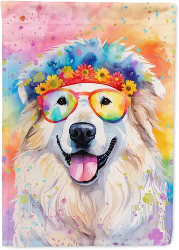 Miniatura 23 de Caroline's Treasures DAC2448GF - Bandera de jardín con diseño de perro afgano hippie Dawg, bandera decorativa para patio exterior, patio, obras