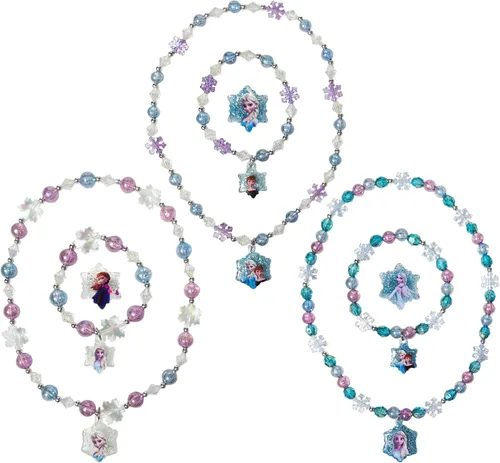 LUV HER Girls Jewelry Set - Dress Up Toy Jewelry Box Set with Bead Necklaces, Bracelets, and Rings - Frozen Play Accessories - Ages 3+