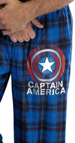 Miniatura 3 de Marvel - Pantalones de pijama a cuadros con logotipo del Capitán América