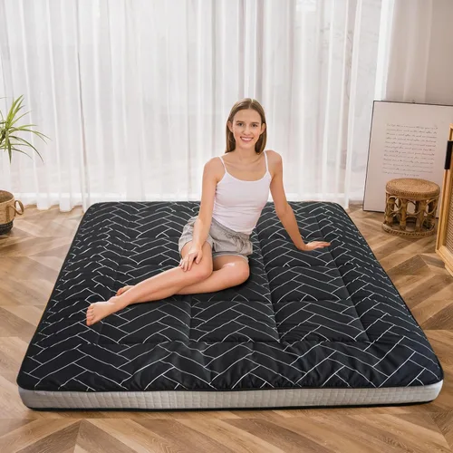 Miniatura 10 de MAXYOYO Colchón de futón con estampado floral, colchón de suelo japonés acolchado para cama, almohadilla para dormir extra gruesa plegable, tumbona