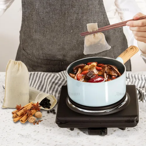 Miniatura 5 de AUEAR, Bolsas de sopa de algodón reutilizables con cordón para café, medicina china, bolsa de té, colar hierbas, estopilla, caldo de huesos, 4"x6