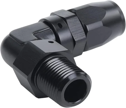 Miniatura 2 de AC PERFORMANCE 90 grados macho 1/2 "NPT giratorio a -8 AN manguera extremo montaje aluminio negro