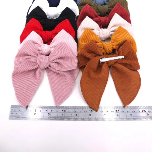 Miniatura 6 de Pinzas para el cabello con lazo de pana Fable para bebés, niñas y mujeres, grandes pinzas con lazo de terciopelo, accesorios para niños pequeños