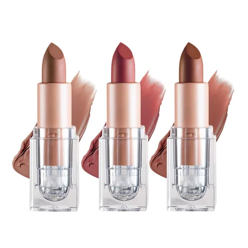 Miniatura 9 de IONSGAKO Lápiz labial mate nude aterciopelado, brillo de labios, no se decolora, no se pega a la copa, lápiz labial color nude, tinte de labios