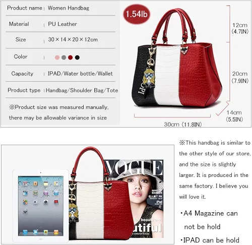 Miniatura 4 de Bolsos de mano para mujer, bolsos de mano de piel sintética para mujer