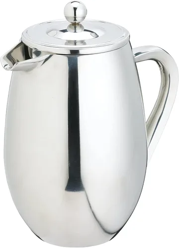 La Cafetière Cafetería de acero inoxidable con aislamiento de doble pared, 3 tazas, acero inoxidable, plata