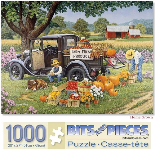 Miniatura 11 de Bits and Pieces – Rompecabezas de 300 piezas grandes para adultos – “Otoño en la granja” – por el artista John Sloane, Tamaño del rompecabezas