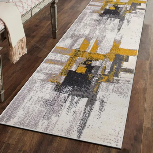 Miniatura 39 de Rugshop Alfombra Corredor Abstracta Contemporánea Negra — No Desprende Pelusa para Pasillo, Entrada y Cocina 2' x 7