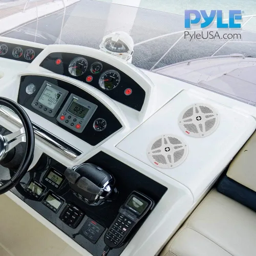 Miniatura 7 de Pyle Altavoces marinos duales de 6.5 pulgadas, altavoz amplificado impermeable y compatible con Bluetooth con transmisión inalámbrica y potencia