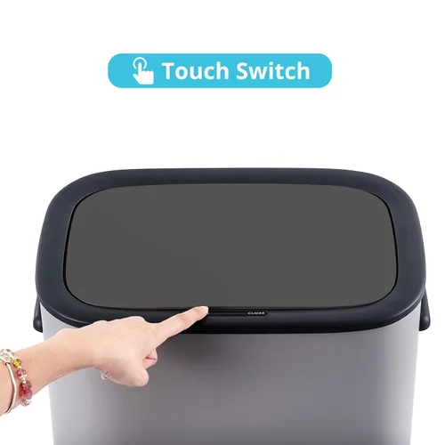 Miniatura 4 de Fashionwu Basurero de cocina de 55 litros/14.5 galones, bote de basura automático con sensor de movimiento y sin tacto, diseño silencioso